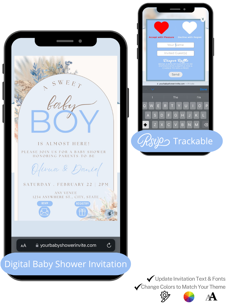 Boy – Boho Baby Shower Invitation