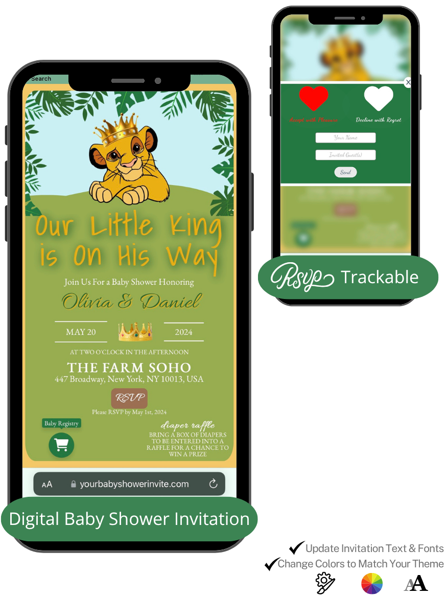 Boy – Safari / Little King Baby Shower Invitation