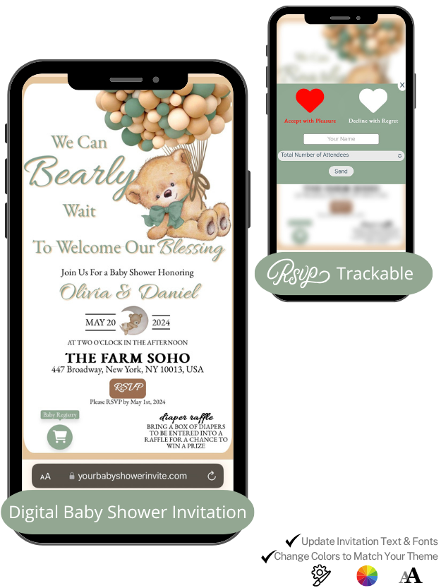 Gender Neutral – We Can Bearly Wait Baby Shower Invitation