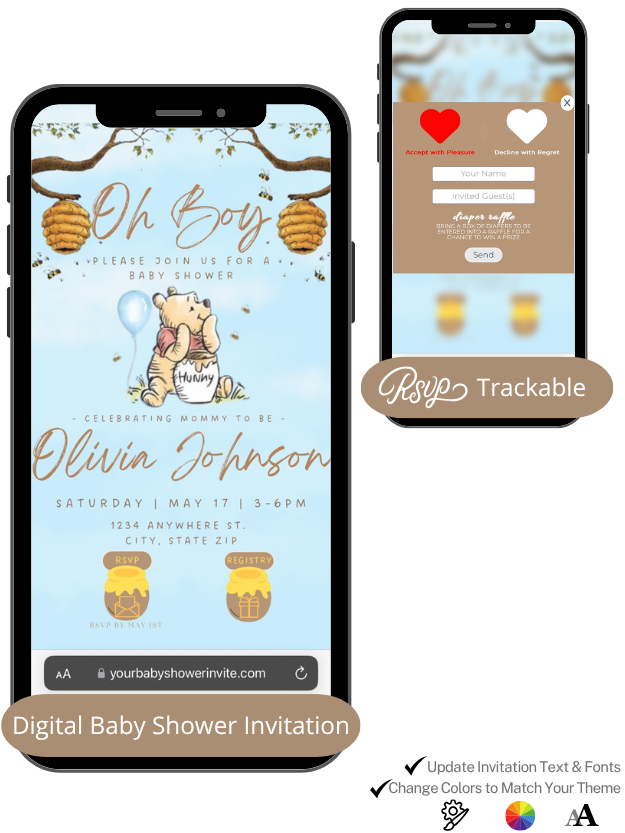 Winnie The Pooh Baby Shower Invitation